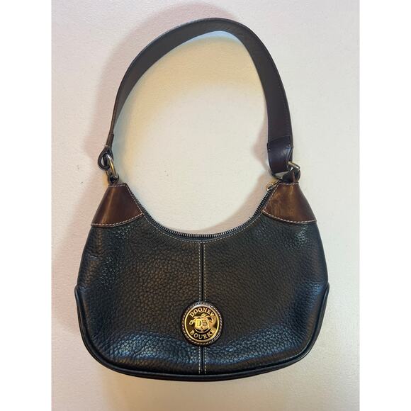 Dooney & Bourke Handbags - Vintage Dooney & Bourke Black Brown Leather Shoulder Bag
